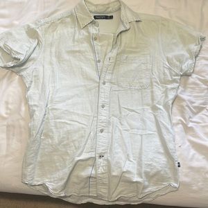 Mens nautcia small button down polo light blue